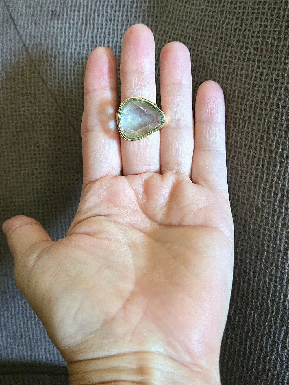 Atterri🛬 Translucent Green💚 Rounded Triangle Ring💍 - NWT - Picture 2 of 16